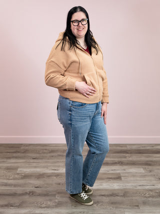 Avani Oversized Zip Up Hoodie | Taupe