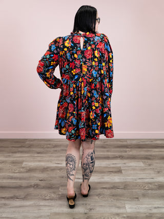 *NEW* Makayla Floral Tiered Dress | Black & Red