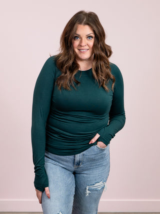 *NEW* Blair Long Sleeve Top | Hunter Green