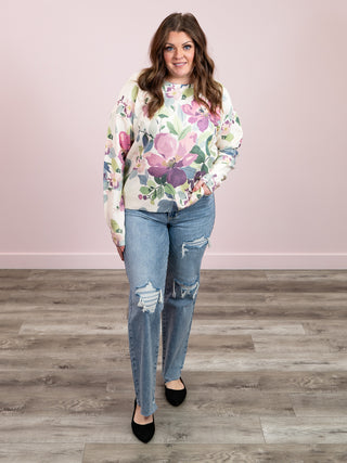 *NEW* Melina Floral Sweater | Purple