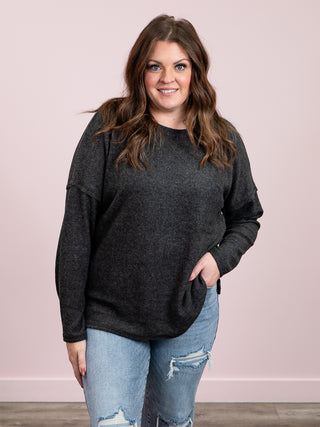 *NEW* Kiarra Ribbed Pocket Sweater | Black