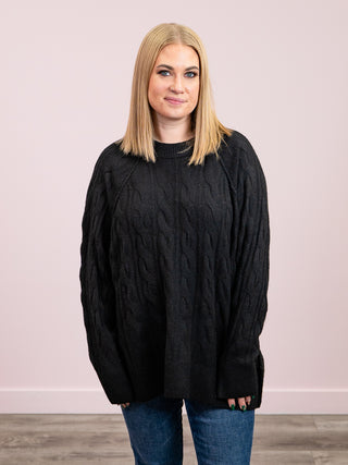 *NEW* Jasmine Cable Knit Pullover | Black
