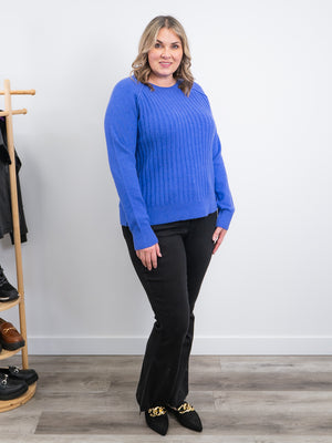 Alexandra Ribbed Raglan Sweater | Periwinkle