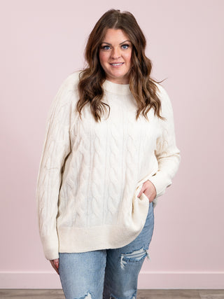 *NEW* Jasmine Cable Knit Pullover | Whip Cream