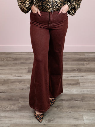 *NEW* Judy Blue | High Rise Retro Wide Leg | Burgundy | Teo