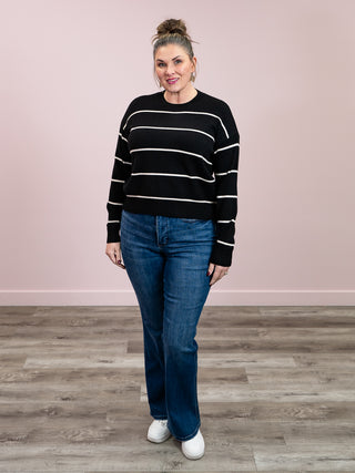 *NEW* Lilia Striped Sweater | Black