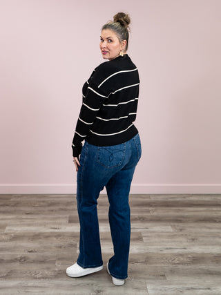 *NEW* Lilia Striped Sweater | Black