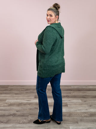 *NEW* Genessa Hooded Sweater Cardigan | Dark Green