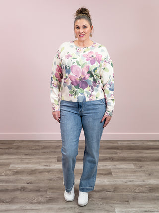 *NEW* Melina Floral Sweater | Purple