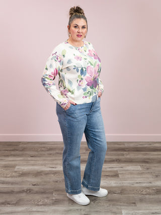 *NEW* Melina Floral Sweater | Purple