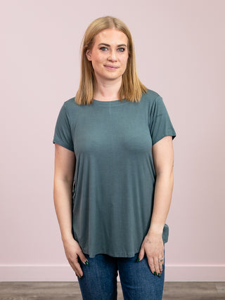 *NEW* Joy Flowy Round Neck Tee | Ash Jade
