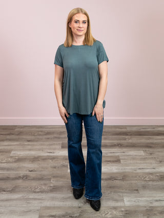 *NEW* Joy Flowy Round Neck Tee | Ash Jade
