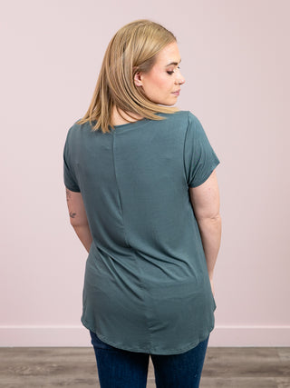 *NEW* Joy Flowy Round Neck Tee | Ash Jade