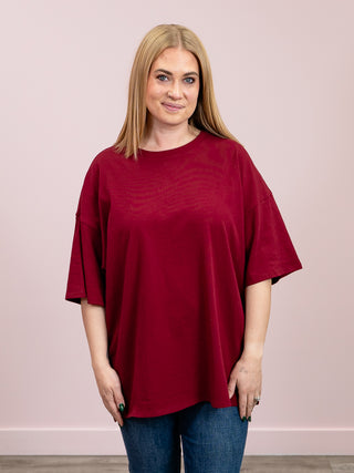 *NEW* Lucinda Oversized Tunic Tee | Cabernet