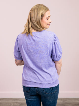 *NEW* Katie Cozy Top | Heathered Purple