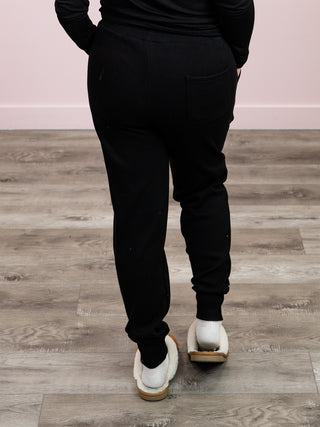 *NEW* Felicia Fleece Lined Jogger Sweatpants | Black