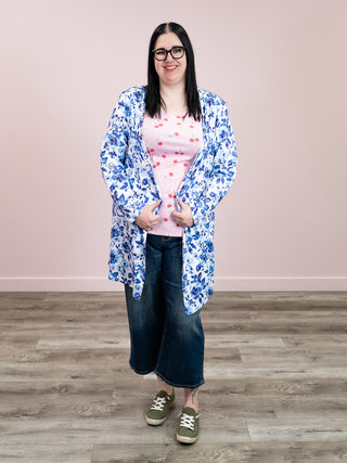*NEW* Darci Classic Cardigan | Sapphire Floral