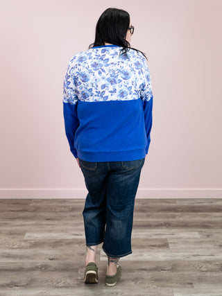 *NEW* Natalie Pullover | Sapphire Floral & Blue