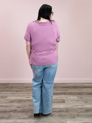 *NEW* Bamboo V Neck Tee | Dusty Mauve