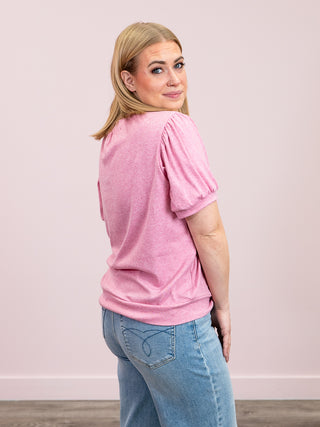 *NEW* Katie Cozy Top | Heathered Pink