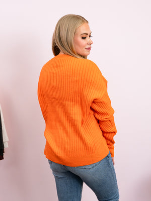 Desiree Ribbed Sweater | Orange