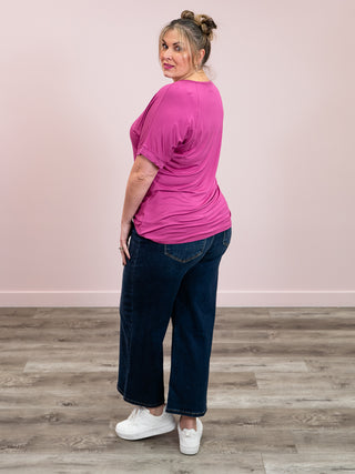 *NEW* Bamboo V Neck Tee | Magenta