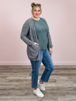 *NEW* Open Knit Cardigan | Grey