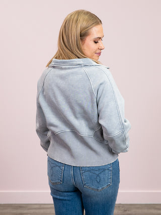 *NEW* Ayla Acid Wash Zip Up Fleece Full Zip | Sleet