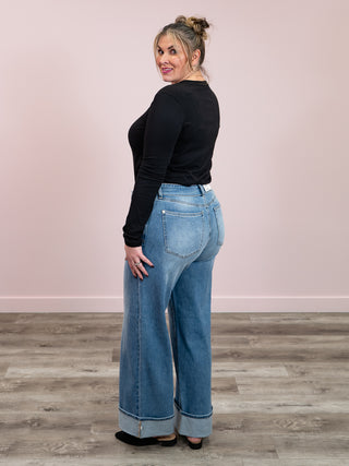 *NEW* Judy Blue | Mid Rise Straight with Folded Waist Band | Lamar