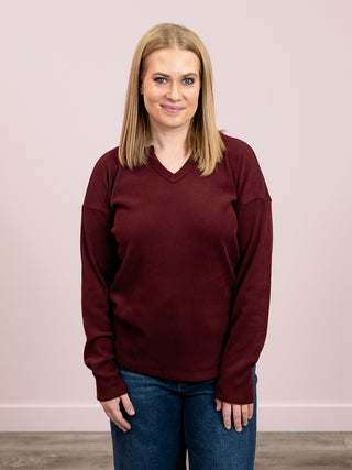 *NEW* Sorrel Long Sleeve Thermal Top | Burgundy