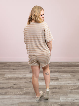 *NEW* Liona Ribbed Tee & Shorts Set | Ash Mocha