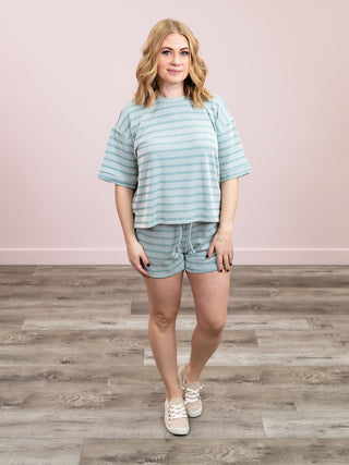 *NEW* Liona Ribbed Tee & Shorts Set | Ash Jade
