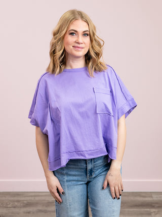 *FINAL SALE* Sammie Oversized Crop Boxy Tee | Lavender