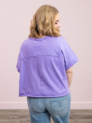 *FINAL SALE* Sammie Oversized Crop Boxy Tee | Lavender