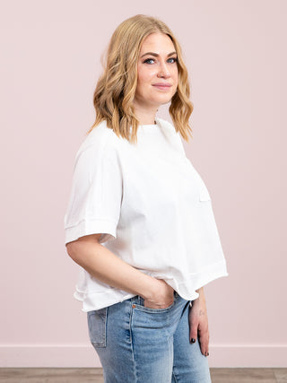 *FINAL SALE* Sammie Oversized Crop Boxy Tee | White