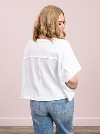 *FINAL SALE* Sammie Oversized Crop Boxy Tee | White