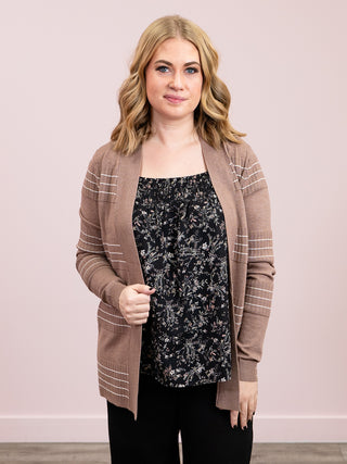 *NEW* Lainey Striped Cardigan | Mocha