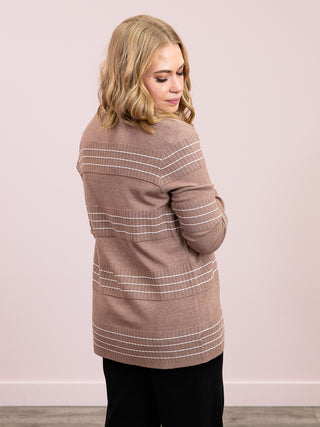*NEW* Lainey Striped Cardigan | Mocha