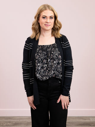 *NEW* Lainey Striped Cardigan | Black