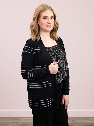 *NEW* Lainey Striped Cardigan | Black