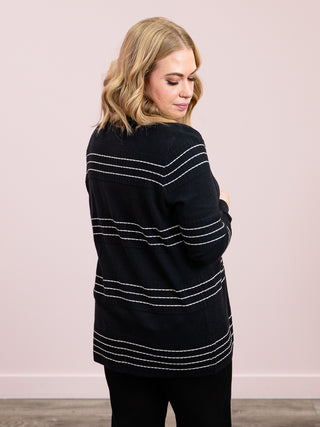 *NEW* Lainey Striped Cardigan | Black