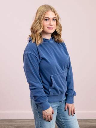 *SUNDAY STEAL* The Soft Spot Fleece Pocket Hoodie | Light Navy