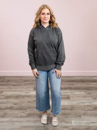 *SUNDAY STEAL* The Soft Spot Fleece Pocket Hoodie | Ash Black