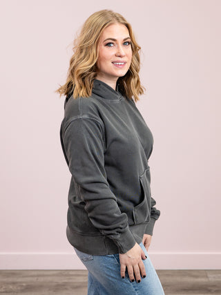 *SUNDAY STEAL* The Soft Spot Fleece Pocket Hoodie | Ash Black