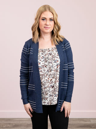 *NEW* Lainey Striped Cardigan | Indigo