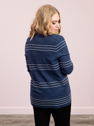 *NEW* Lainey Striped Cardigan | Indigo