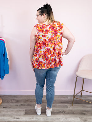 Out For A Walk Flutter Top | Fuchsia Multi