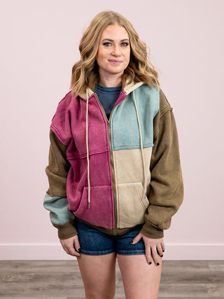 *NEW* Mod Squad Colorblock Hooded Jacket | Brown Mix