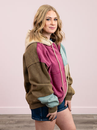 *NEW* Mod Squad Colorblock Hooded Jacket | Brown Mix