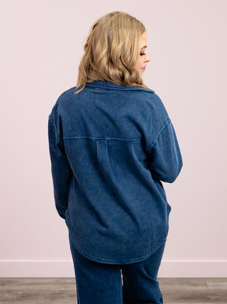 *NEW* DEX | Gretchen Washed Knit Shirt | Washed Indigo